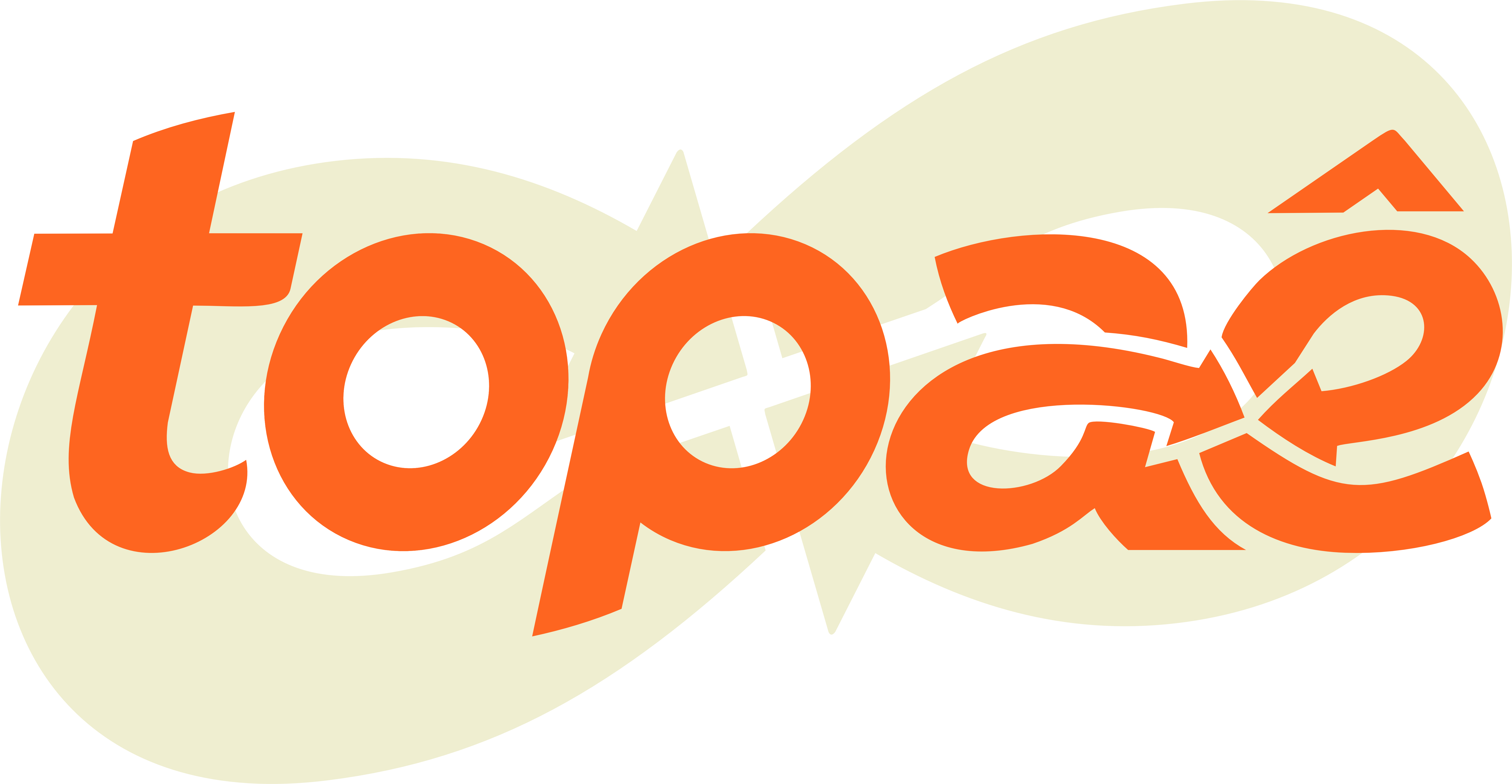 topaê: wordmark com o símbolo da troca infinita escondido no aê